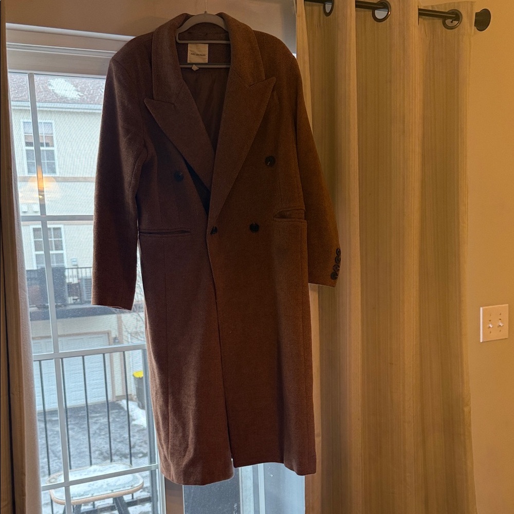 Avec Les Filles Brown Double-Breasted Pea Coat